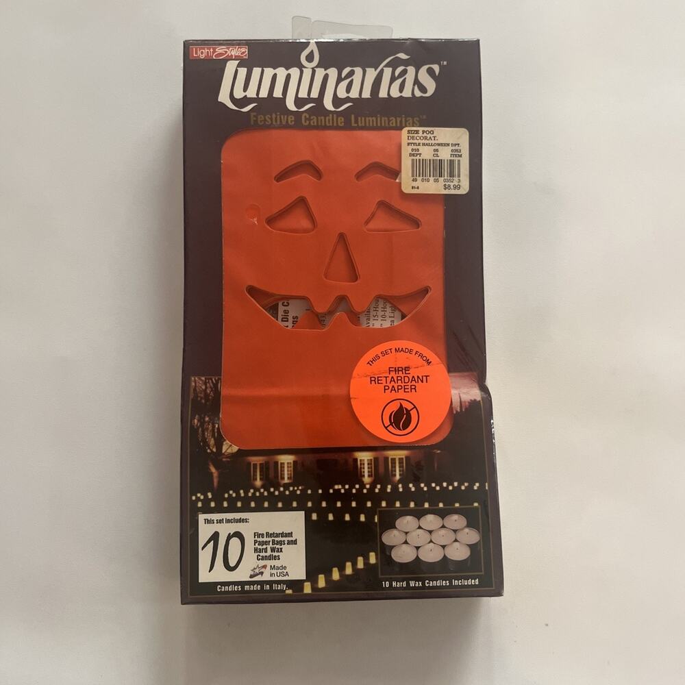 Light Styles Luminarias- 10 sealed Halloween Pumpkin Jack o Lantern Bags